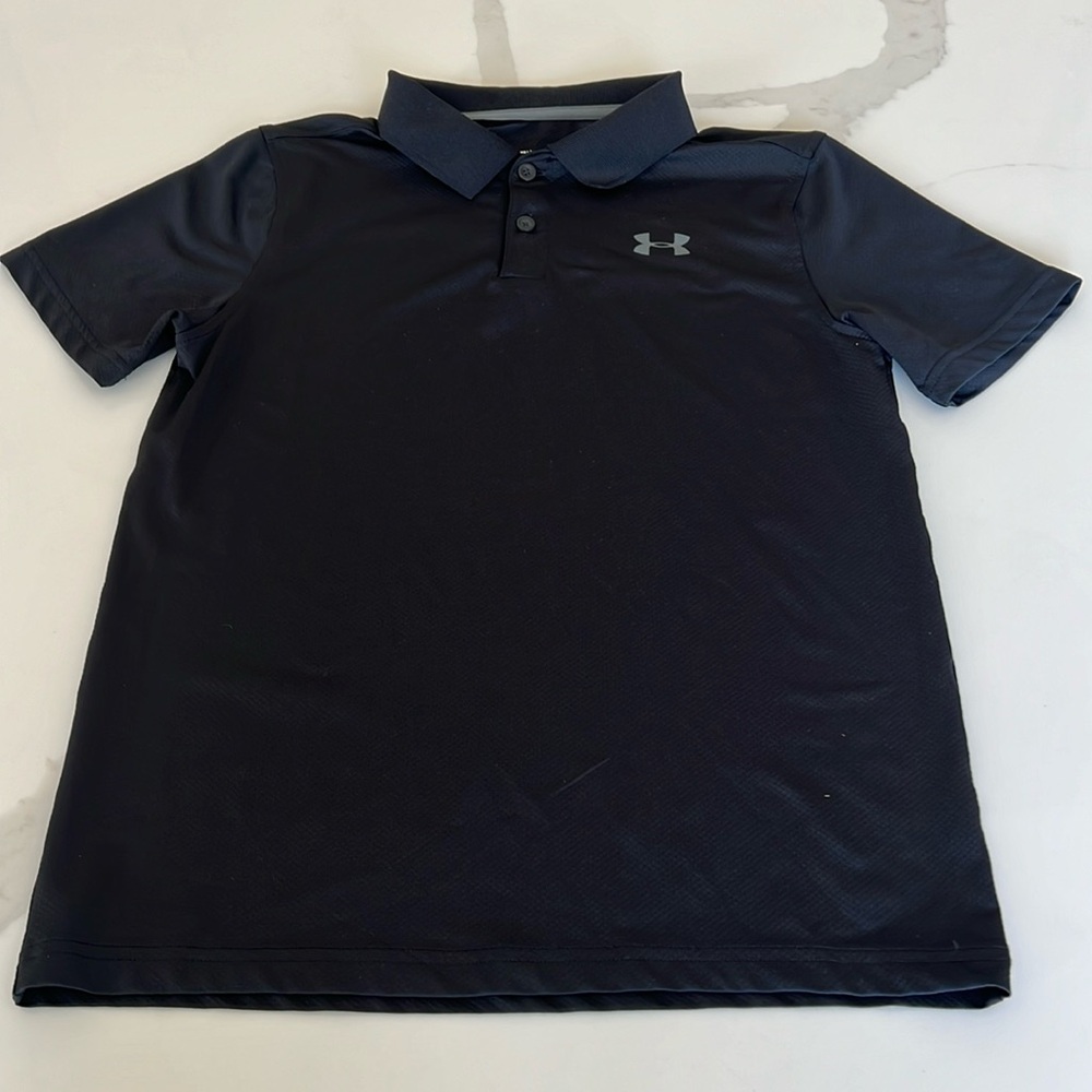 Youth large under Armour collar shirt black